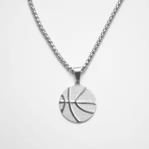 NUORO collier Hip Hop en acier inoxydable, chaîne à maillons, sport, basket-ball, pendentif pour garçon