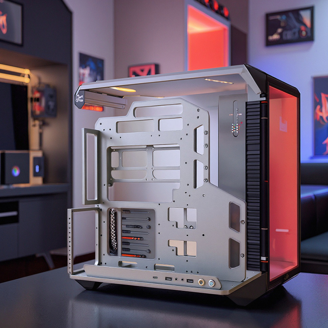 Socooler Programmer SOC-AP Mid Tower Aluminum Alloy Silver PC Gamer Case New Micro ATX Supporting Gaming Desktop Computer Case