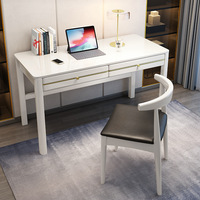Bureau double en bois massif de style chinois moderne, idéal pour le bureau ou la chambre à coucher