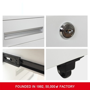 Armoire de classement de bureau en acier ignifuge gris clair ou noir, 3 tiroirs, pour le stockage hospitalier - Product Image 5