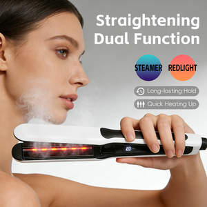 <span class=keywords><strong>Plancha</strong></span> de Pelo de Cerámica con Infrarrojos y Vapor, <span class=keywords><strong>Plancha</strong></span> de Peinado Multiusos con Terapia de Luz Roja para un Estilo Rápido y Duradero - Product Image 3