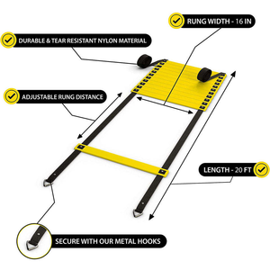 CZFIT - Kit de Entrenamiento de Velocidad y Agilidad para Fútbol, Escalera de Agilidad Impermeable de 6 m de Largo, Fácil de Transportar, para Todas las Estaciones - Product Image 2