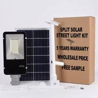 Kit de lampadaire solaire à LED à panneau séparé, direct usine, avec télécommande, montage sur poteau, 100W-200W, IP65, pour éclairage routier extérieur et communautaire