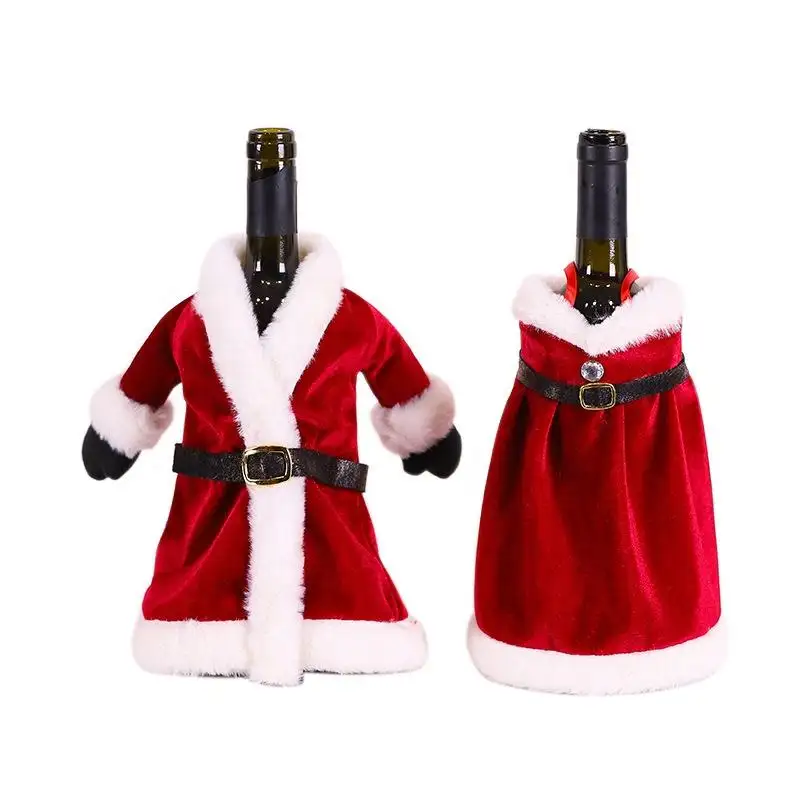 Decorazione del Festival vestiti di babbo natale copertura della bottiglia di vino di natale