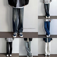 Nuevos Jeans Anchos Elásticos de Moda Otoñal para Hombre - Pantalones de Trabajo con Botones y Estampado de Tiro Medio para Uso Casual y Ajustado