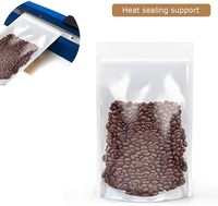 Sachets à fermeture éclair transparents avec soufflet inférieur thermoscellable pour snacks, aliments et thé