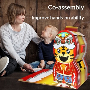 Modèle de <span class=keywords><strong>dinosaure</strong></span> en <span class=keywords><strong>carton</strong></span> à assembler soi-même pour enfants, coque en papier créative à porter, activité parent-enfant pour la maternelle - Product Image 3