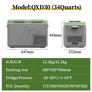 Glacière portable moderne <span class=keywords><strong>Alpicool</strong></span> QXD30, 12V, double zone, congélateur à compresseur, réfrigération pour voiture et camping en extérieur - Product Image 6