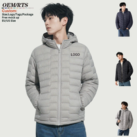 Veste d'hiver à capuche en duvet pour homme avec logo personnalisé, vêtements matelassés, manteau parka classique, veste matelassée chaude d'automne pour homme