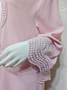 Abaya Estiva 2026 Sharut, <span class=keywords><strong>Abbigliamento</strong></span> Islamico Turco per EID Ramadan, Kimono Musulmano da Donna con Ricamo sul Bordo, Abaya Aperta - Product Image 5