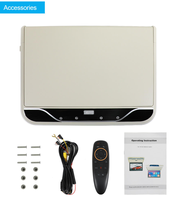 Moniteur de plafond rabattable pour voiture de 17,3 pouces, lecteur TV monté sur le toit, DSP WIFI USB Mirror Link, écran IPS, 16 lampes d'ambiance