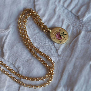 Livraison rapide 18k Or Classique Fleur Amour Pendentif Collier Ninkel Couleur Libre Peinture <span class=keywords><strong>Tarot</strong></span> Divination Collier - Product Image 3