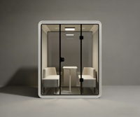 Cabine de bureau moderne insonorisée, structure en aluminium, cabine acoustique mobile, éclairage LED, bureau à domicile, appartement, école