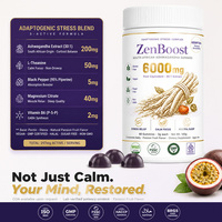 Gummies d'Ashwagandha 6000mg Équivalent Racine Extrait 30 Fois Concentré Complexe Adaptogène Anti-Stress OEM Marque Privée Commerce de Gros