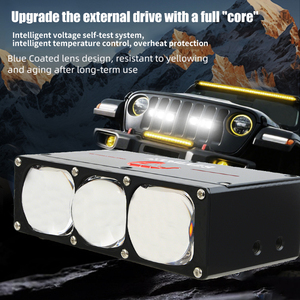 Hochleistungs-170W-Projektor LED-Gitterleuchten 3-Linsen-LED-Fahrscheinwerfer Externes Zusatzlicht für Auto Motorrad LKW SUV - Product Image 3