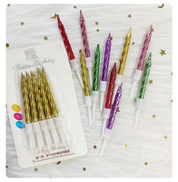 Homesun Großhandel 10 Stück Farbige Happy Birthday Kerzen mit Halter, Tortenkerzen für Geburtstag, Hochzeit, Party, Kuchendekoration