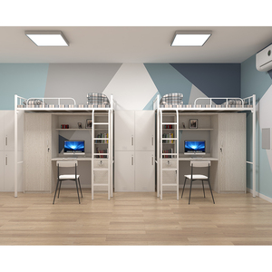 Vente Pas Cher Utilisé En Métal Double <span class=keywords><strong>Lit</strong></span> Superposé avec Bureau - Product Image 1