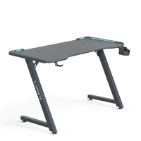 Table de jeu Wqantum KZ-1 noire pour gamer, utilisée, avec surface en bois, modèle E-Sports, porte-gobelet et accessoires