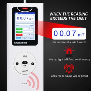 เครื่องวัดเกาส์แบบดิจิตอล เครื่องวัดเทสลา เครื่องตรวจจับสนามแม่เหล็กแบบพกพา ช่วงการวัด 0~25k Gs จอแสดงผลสีสำหรับการทดสอบแม่เหล็ก - Product Image 6