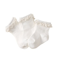 Chaussettes tricotées pour filles, printemps/automne, style Lolita, avec dentelle et nœud princesse, mi-mollet, respirantes, conformes CPSIA