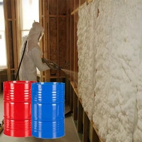 Polyol polyéther et isocyanate polymérique MDI, matière première PU bicomposante pour mousse isolante thermique pulvérisée pour murs de maison
