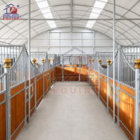 Kit de structure d'écurie pour 10 boxes, écurie portable en acier pour chevaux, pour utilisation en ferme équestre