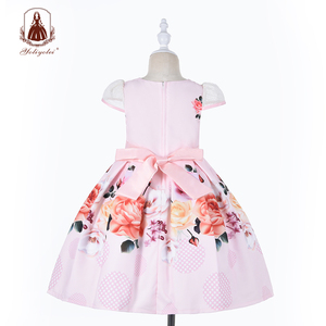 La ropa de los niños de 5 a 9 años Semi-perspectiva superior avión manga de <span class=keywords><strong>moda</strong></span> patrón Floral de La Flor de las niñas vestido - Product Image 3