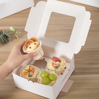 Boîte d'emballage de haute qualité pour biscuits, gâteaux et pâtisseries, en papier kraft avec couvercle transparent, boîte alimentaire pour biscuits