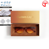 Boîte cadeau de luxe pour lunettes, revêtement doré brillant mat, fermeture en carton rigide, emballage pour lunettes de soleil