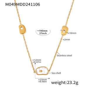 Carline thời trang áo len chuỗi 18K mạ vàng vỏ sò biển thép không gỉ dài vòng cổ trang sức sang trọng cho phụ nữ - Product Image 6