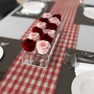 Set di 4 Vasi Rettangolari in Acrilico Trasparente da 30 cm per <span class=keywords><strong>Centrotavola</strong></span> Floreale, Decorazione Moderna per Tavolo da Pranzo e Casa - Product Image 5