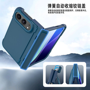 เคสแบบพับได้ Huanmin สำหรับ iPhone 18 Fold วัสดุ PC พร้อมขาตั้งและขดลวดแม่เหล็ก - Product Image 3