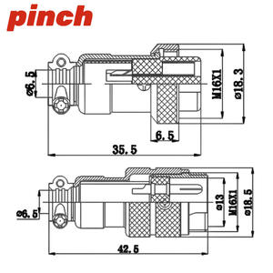 Pinch Gx16 Aviation Connector M16 2 Pin Male Female <b>Plug</b> In Zinc Alloy <b>Adapter</b> For Electrical Wiring - Product Image 2