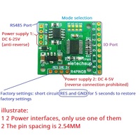 BSC)R4PIN08 5V 12V 24V 8CH RS485 Carte de base à broches 2,54 mm Modbus RTU pour contrôle d'entrée et de sortie PLC HMI, extension d'E/S à distance