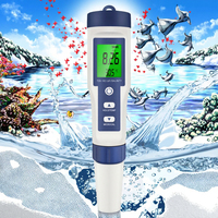Testeur de pH numérique portable 5-en-1 de type stylo, précision 0,01 pH, batterie au lithium, testeur de qualité de l'eau personnalisable OEM pour aquariums