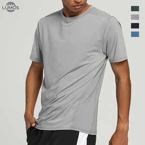 Camiseta Deportiva de Nailon de Secado Rápido para <span class=keywords><strong>Hombre</strong></span>, Cuello Redondo Holgado, Estilo Seda de Hielo, Manga Corta para Gimnasio, Running y Entrenamiento - Product Image 1