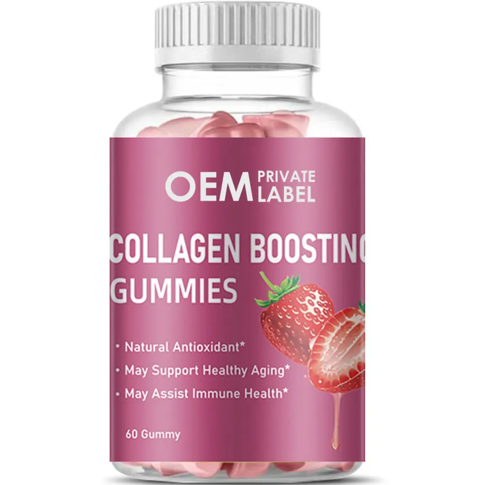 Gomitas de colágeno OEM con biotina y vitaminas promueven la producción de colágeno blanqueamiento de la piel vitamina gomosa para la salud de la piel