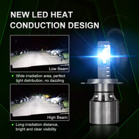 LUXFIGHTER Super Bright 130W 13000LM H4 H7 H11 H13 9004 9005 9006 Projecteur de voiture et de moto Ampoule de phare à LED