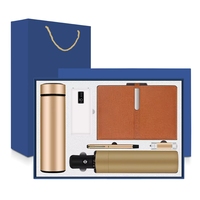 Vente flash Cadeaux d'entreprise promotionnels Thermos à affichage de température 450 ml Interrupteur automatique Parapluie Ensemble de cadeaux pour femmes
