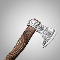 Couteau de chasse en acier Damas fait main, mini hache Tomahawk, hache de chasse, couteau de chasse d'extérieur, vente en gros à bas prix