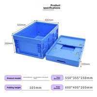 Boîte pliable empilable en plastique YLW avec couvercle à charnière, pliable, compacte, conteneur logistique, caisse en plastique Jiang