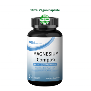 Cápsulas de Complejo de Magnesio Vegano 100% a Base de Plantas, Cumple con las Normas de la UE, Etiquetado y Empaquetado Personalizados, Suplemento Apto para Veganos - Product Image 1