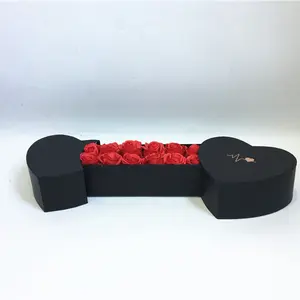 Caja de flores de conexión en forma de corazón, logotipo personalizable, caja de regalo creativa de flores