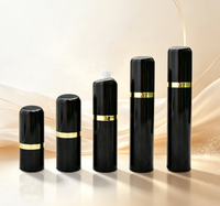 Flacon sans air personnalisé de 15 ml, 30 ml, 50 ml, couleur argentée noire, flacon pompe en plastique pour lotion, crème, emballage cosmétique