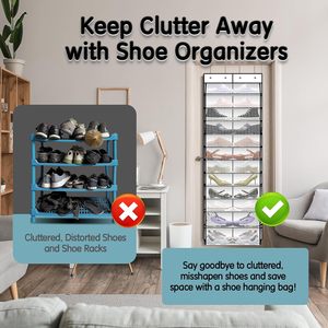 Over The Door Shoe Organizer 12 Pockets Breathable Mesh Hanging Storage For Shoes Behind Doors On Walls - Product Image 6