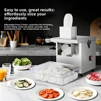 Robot culinaire électrique commercial en acier inoxydable, coupe-légumes automatique, trancheuse à pommes de terre et oignons, fonctions de hachage et de broyage