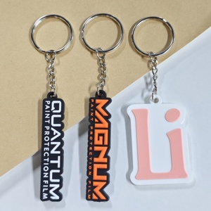 Wholesale Custom logo Plastic Floating <b>Anime</b> Jewelry Bag Hanging Accessories Pvc <b>Keychains</b> for Laser Engraving - Product Image 2