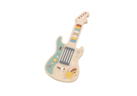 Guitare électrique en bois naturel pour enfants, instrument de musique de simulation, jouet rechargeable avec batterie, cadeau, planche d'activités avec lumière et son