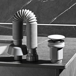 Tapón de drenaje emergente de plástico ajustable de 4 pulgadas para grifo de baño, escurridor de lavabo con opción de desbordamiento - Product Image 2