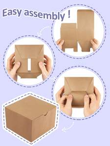 Boîtes cadeaux brunes 5x5x3.5 Boîtes cadeaux en papier kraft avec couvercles pour cadeaux, artisanat, mariage, anniversaire, fête, cupcake - Product Image 3